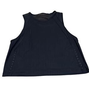 Lululemon Cut Out Back Cropped tank Black Size Medium? See measurements